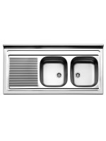 Lavello Inox 120x60 da appoggio 2vasche Dx