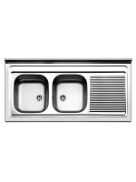 Lavello Inox 120x60 da appoggio 2vasche Sx