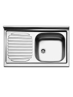 Lavello Inox 80x50 da appoggio 1vasca Dx